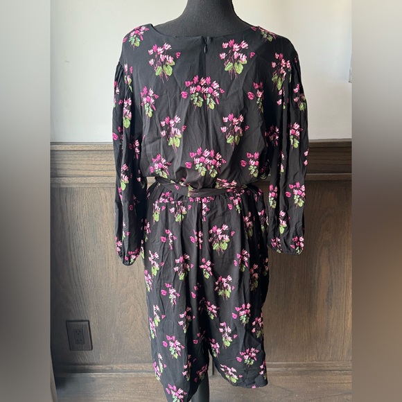 Lane Bryant Black Floral one piece romper tie belt NWT 16 - Picture 4 of 8